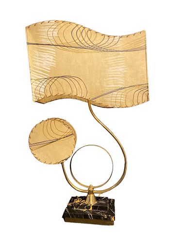 Tall 1950's MAJESTIC Lamp with Fiberglass Shade 