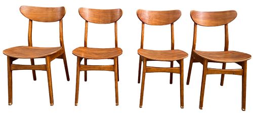 After WEGNER WEST ELM Curved Dining Chairs, Set of Four