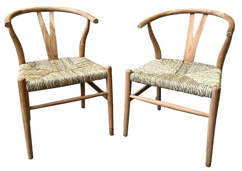 Pair After HANS WEGNER Wishbone Style Chairs
