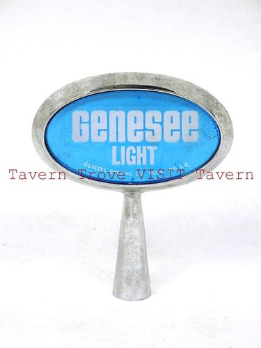 1970s 4 Inch Genesee Light Beer Blue Metal Tap Handle