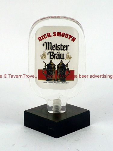 1970s "Rich Smooth" Meister Brau Beer 4 Inch Acrylic Tap