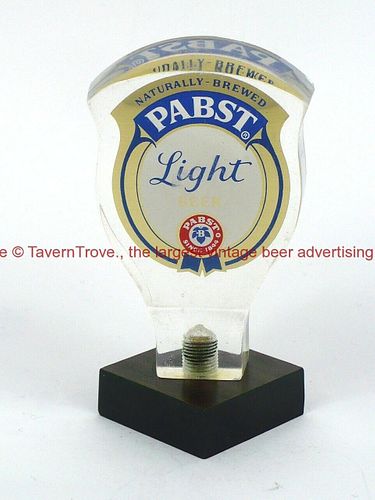 1980s Pabst Light 4½ Inch Acrylic Tap Handle