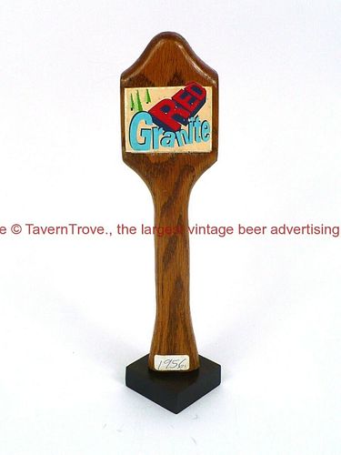 1980s Stevens Point Contract Red Granite Beer 9¼" Wood Tap
