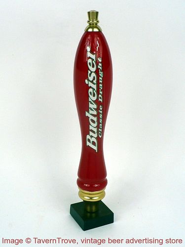 1990s Budweiser Classic Draught Beer 11¼ Pub Style Wooden Tap Handle