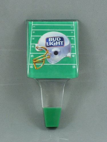 New In Bag 1990s Budweiser Bud Light Beer Football Helmet 6½" Lucite Tap Handle