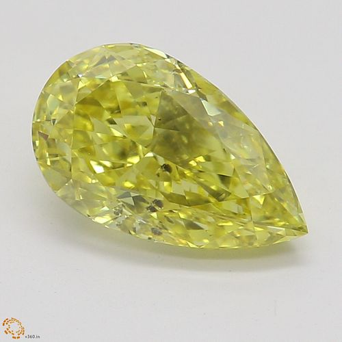 1.21 ct, Natural Fancy Intense Yellow Even Color, SI2, Pear cut Diamond (GIA Graded), Appraised Value: $22,100 