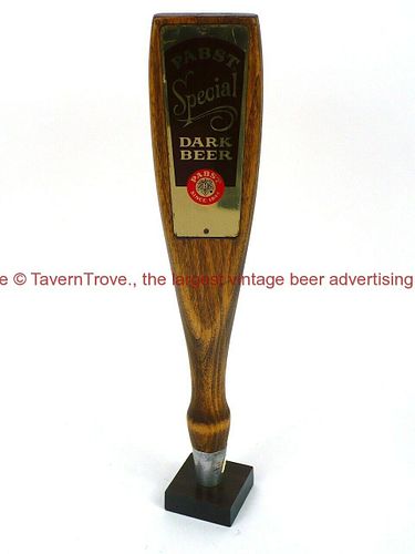 1970s Pabst Special Dark Beer 13 Inch Wood Tap Handle