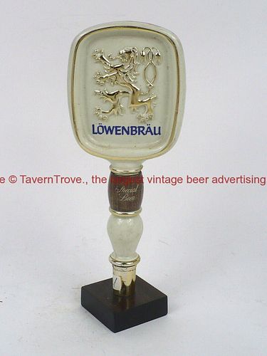 1970s Lowenbrau White 8¼ Inch Tap Handle