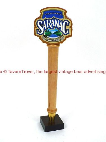 1990s Saranac Lager Beer 11 Inch Blonde Wood Tap