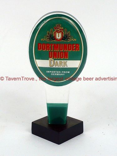 1980s Germany Dortmunder Union Dark 6 Inch Acrylic Tap Handle
