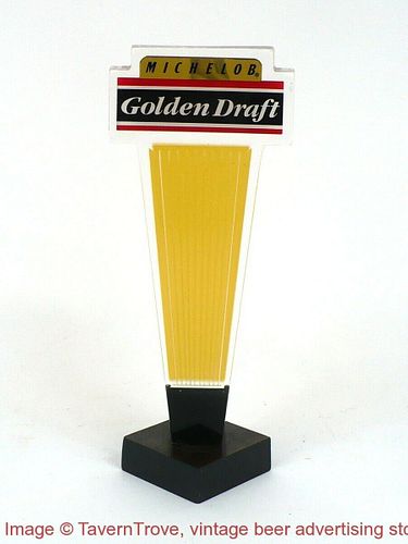 Gorgeous 1980s Michelob Golden Draft 7 Inch Acrylic Tap Handle