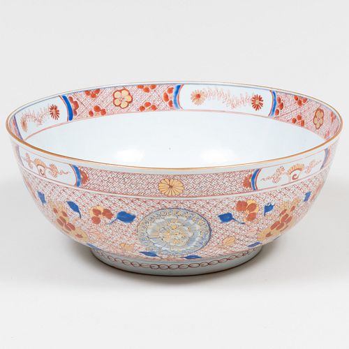 Chinese Export Imari Porcelain Punch Bowl