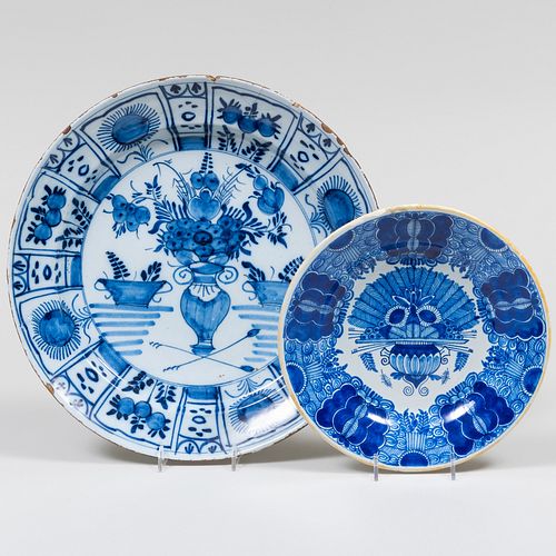 Blue and White Delft Charger and a Plate