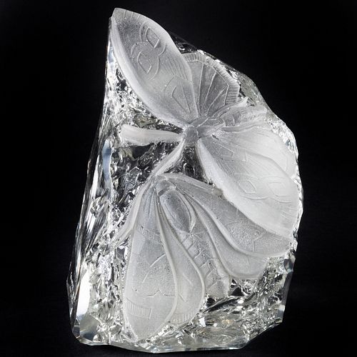 Colotte Glass Carving of Butterflies