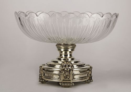 Metal and crystal baccarat Christofle centerpiece 