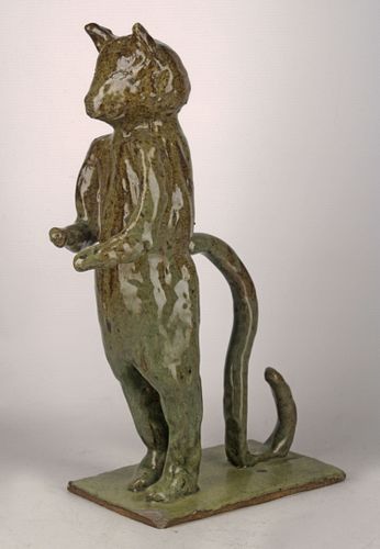 Cat type giacometti ceramic