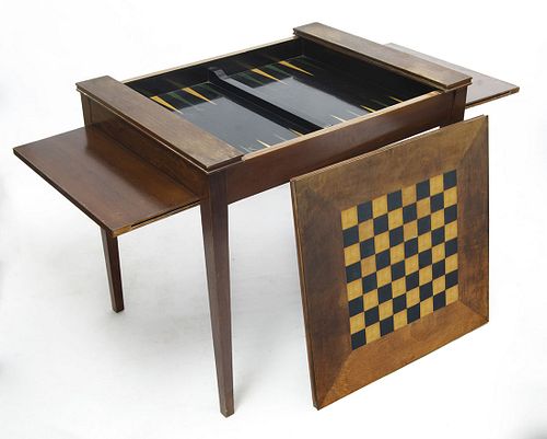 Magnificent game table with chessboard by Comte