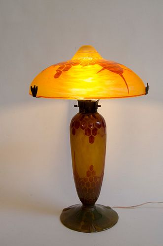Art Deco lamp Charles Schneider Le Verre