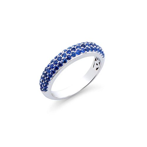 1.05 ctw in Certif. Blue Sapphire 14K gold Ring 