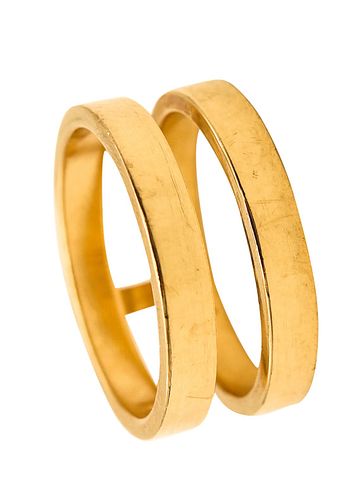Repossi Paris Geometric Berbere double Ring Band in 18 kt gold