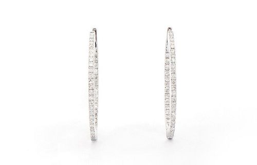0.40 Cts Certified Diamonds 14K White gold  Earrings 