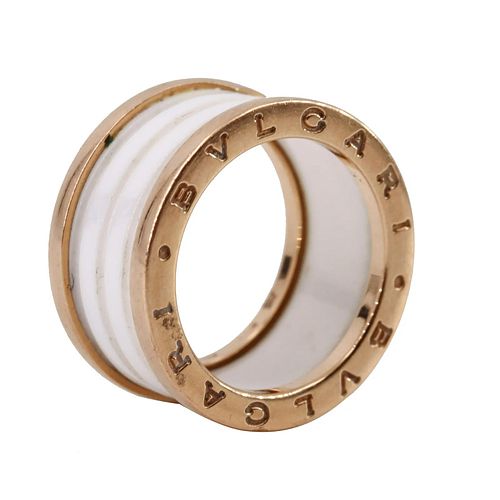 Bulgari Classic 18K gold B.ZERO1 Ceramic Ring 