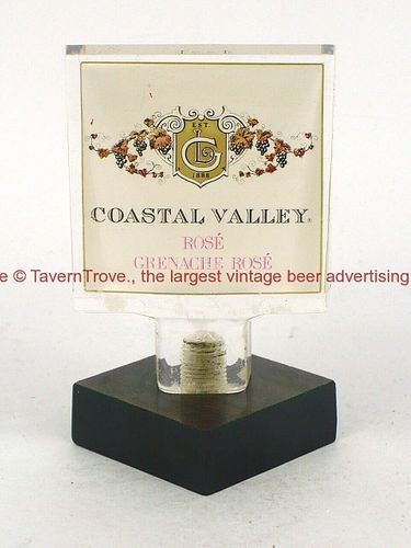 1970s Coastal Valley Grenache Rose Wine 3¾ Inch Acrylic Tap Handle