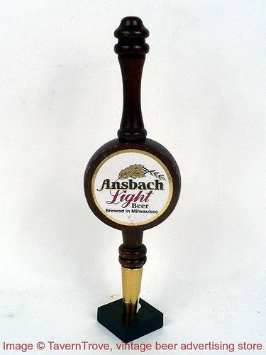 1990s Ansbach Light Beer 11¾ Inch Wood Tap Handle
