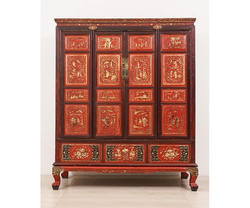 CHINESE WOOD COURT CUPBOARD
