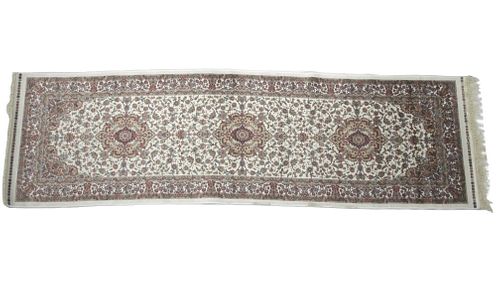 Mid 1900's Hereke Turkish Fine Silk Runner Rug