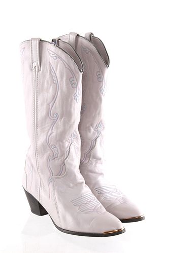 Vintage Acme Grey Leather Cowgirl Boots