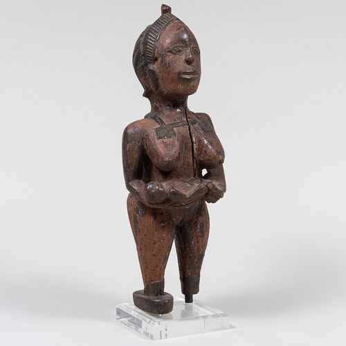 African Carved Wood Mother and Child