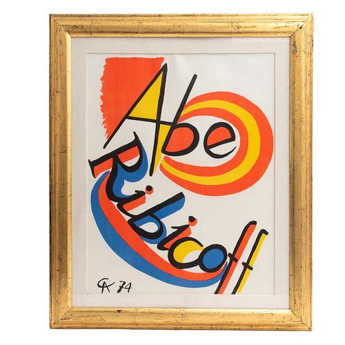 ALEXANDER CALDER. Abe Ribicoff, 1974. Firmada y fechada 74 en plancha. Litografía sin tiraje. 74 x 58 cm medidas totales