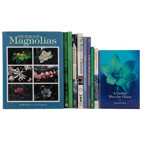Libros sobre Jardinería. The World of Magnolias. The Wayside Gardens Collection, The Flower Garden, Gardening with Foliage. Piezas: 10.