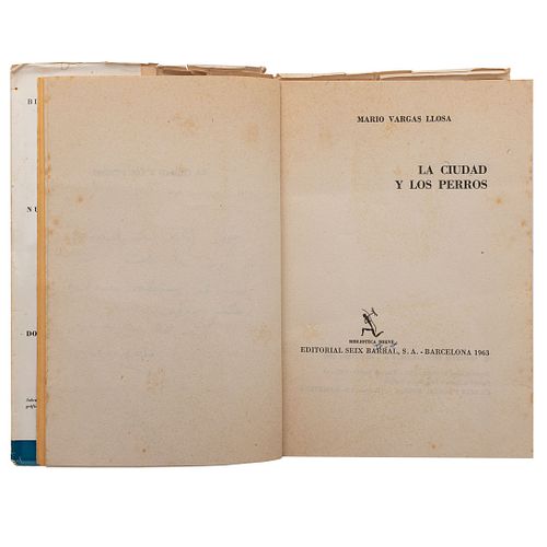 Vargas Llosa, Mario. La Ciudad y los Perros. Barcelona: Editorial Seix Barral, 1963. Primera Edición.