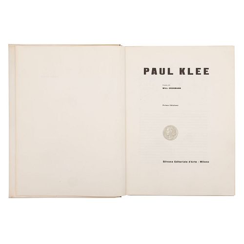 Grohmann, Will. Paul Klee. Milano: Silvana Editoriale d'Arte, 1958. Prima edizione. Láminas en color.