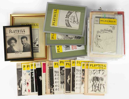 COLLECTION OF AUTOGRAPHED <I>PLAYBILL</I> MAGAZINES, LOT OF 65 +/-