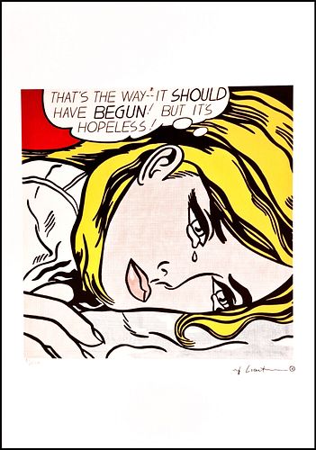 ROY LICHTENSTEIN's Hopeless, A Limited Edition Lithography Print