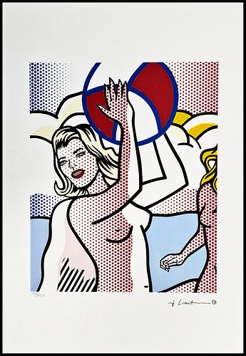ROY LICHTENSTEIN's Nudes With Beach Ball, A Limited Edition Lithography Print