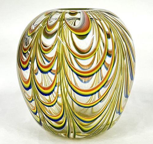 Dominick Labino Signed Art Glass Vase 1972