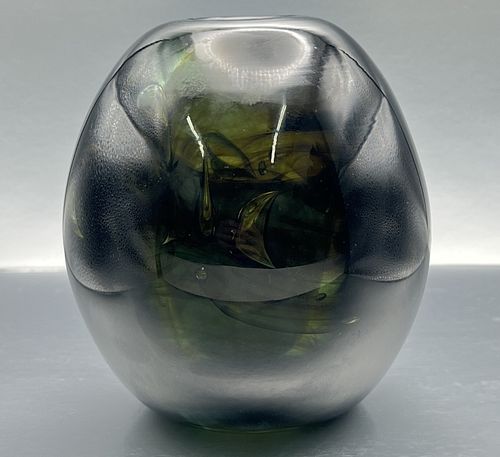 Domick Labino Smoked Art Glass Vase 11/1970
