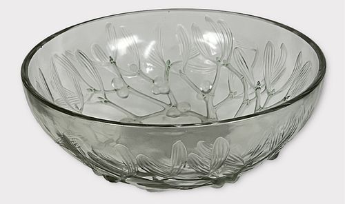 R. Lalique "Gui" or "Mistletoe" Crystal Bowl
