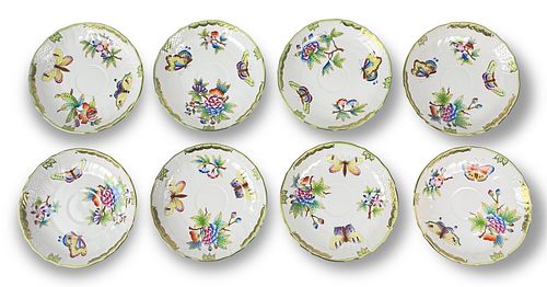 (8) Herend Hand Painted Saucers