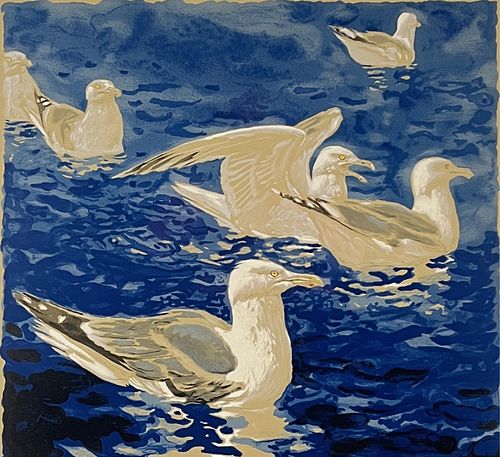 Jamie Wyeth "Herring Gulls" Lithograph On Paper