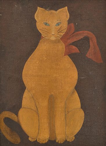 Folk Art Painting of a Cat