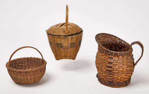 Three Small Splint Baskets