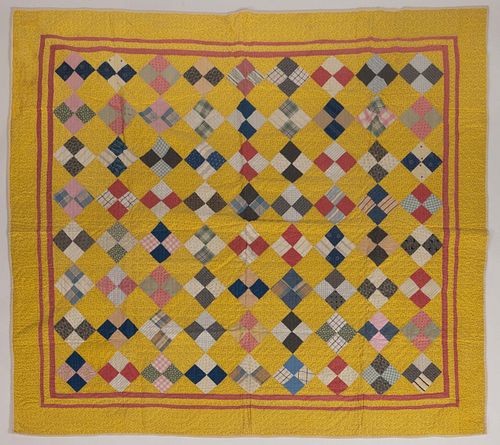OHIO ATTRIBUTED "FOUR-PATCH" PIECED QUILT