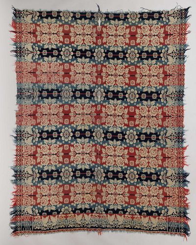 LEBANON, PENNSYLVANIA SIGNED AND DATED JACQUARD COVERLET