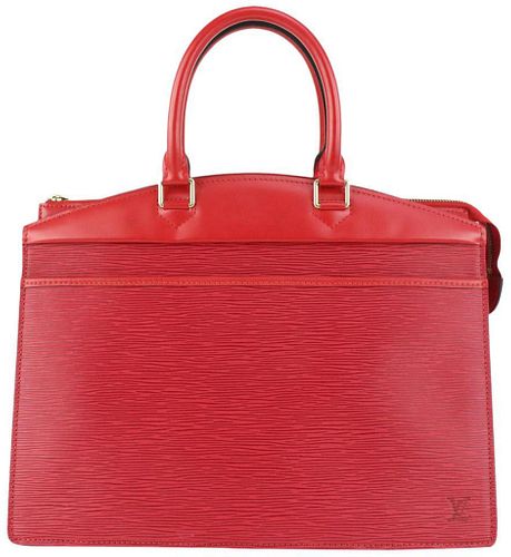 LOUIS VUITTON RED EPI LEATHER RIVIERA VANITY TOTE BAG