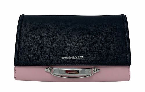 ALEXANDER MCQUEEN BLACK PINK LEATHER SMALL STORY